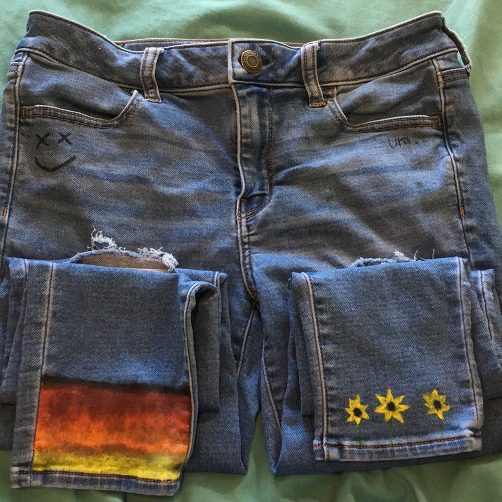 painted jeans